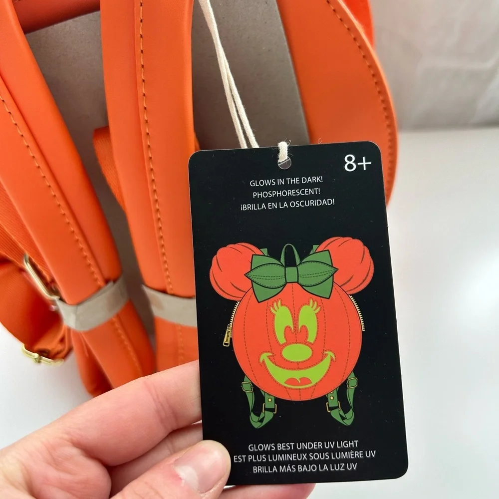 Loungefly Disney Glow Face Minnie Pumpkin Mini Backpack FINAL PRICE - Picture 5 of 7